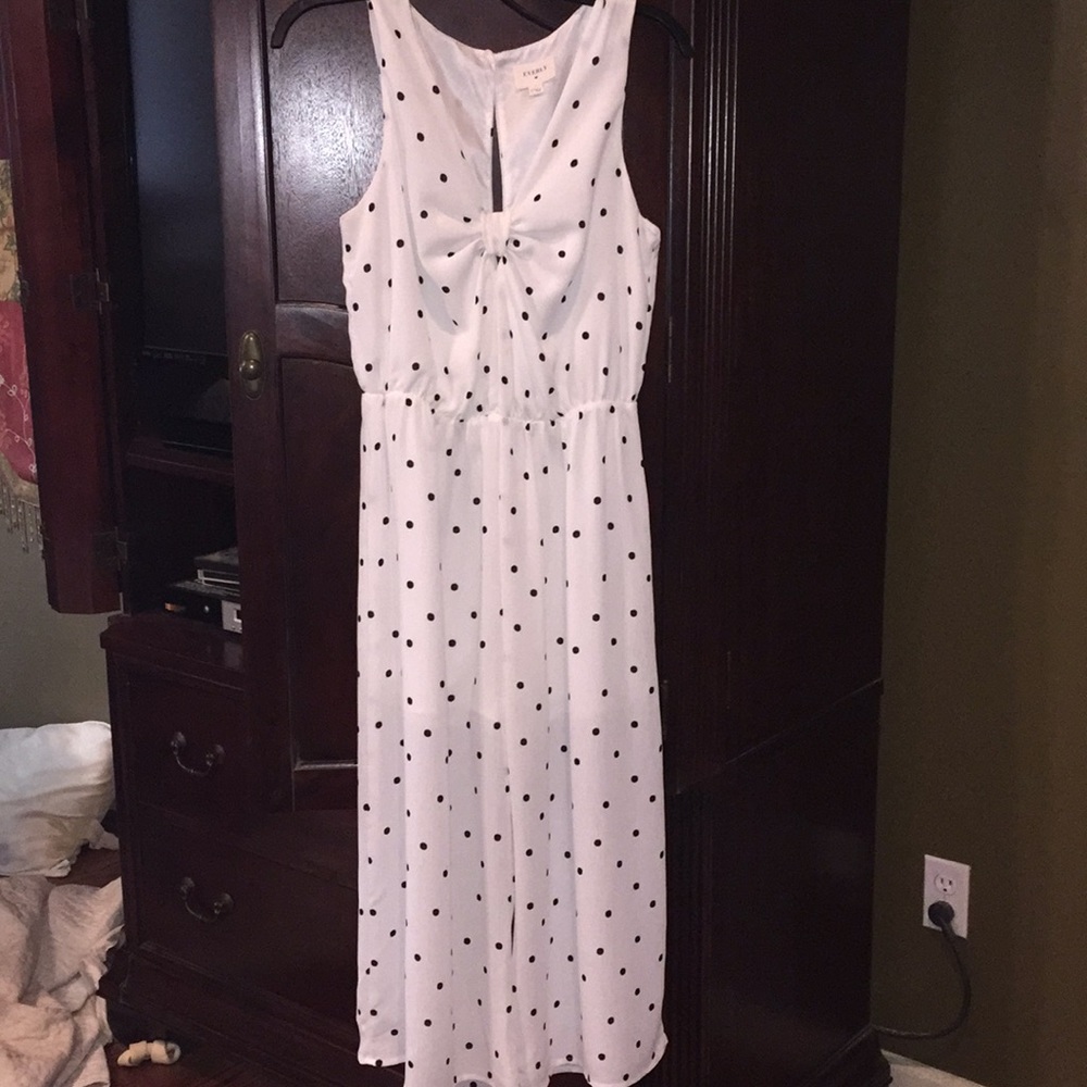 White jumpsuit with black polkadots!